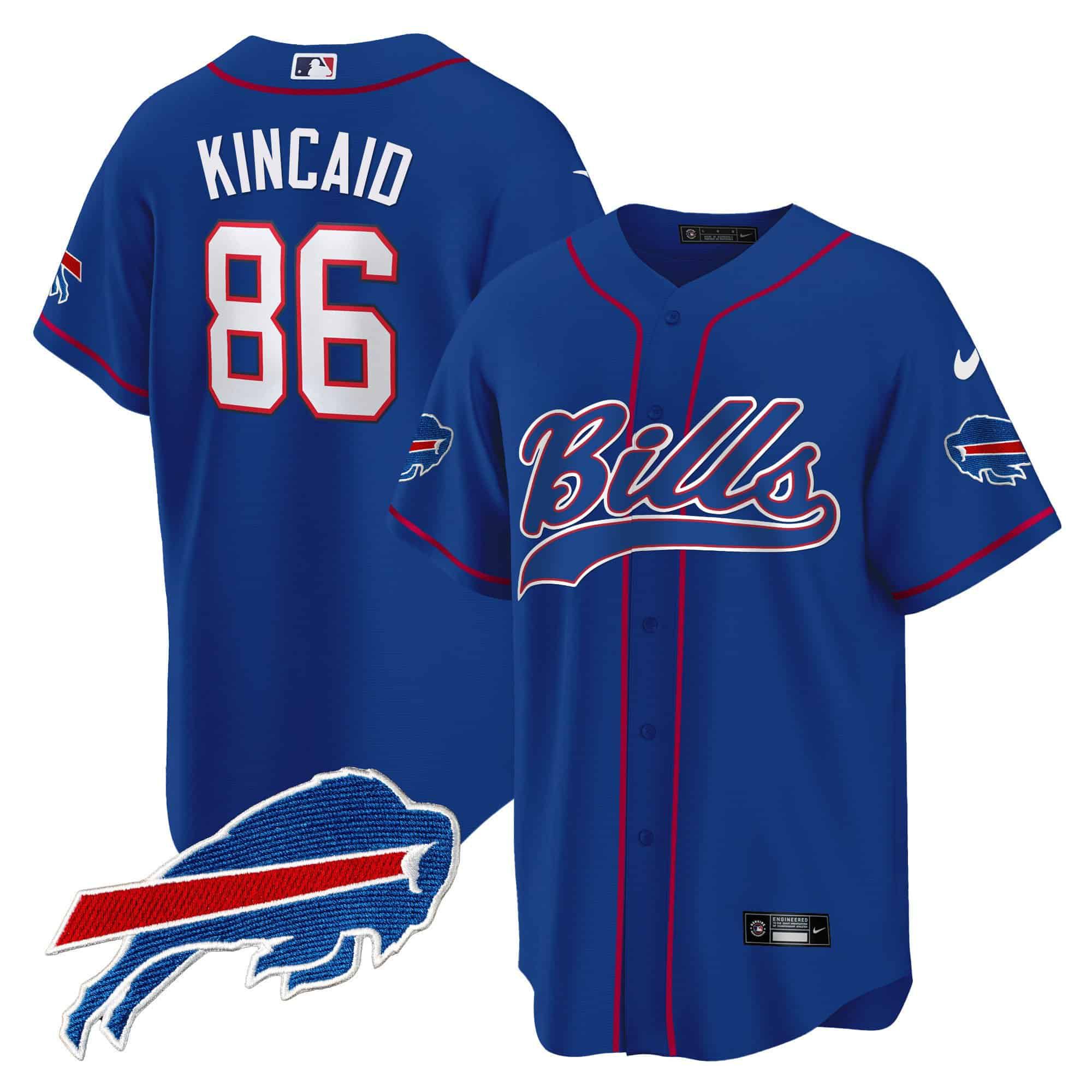 Men Buffalo Bills #86 Kincaid Blue 2024 Nike Baseball Game NFL Jersey